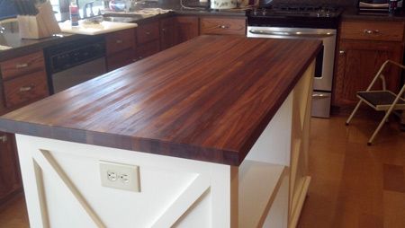 Brazilian Cherry Butcher Block Countertop - The heartwood color of our Brazilian Cherry Wood Butcher Block Countertops ranges from a rich golden brown to reddish brown. . . Butcher Block Ideas, Brazilian Cherry Wood, Walnut Wood Floors, Ash Flooring, Butcher Block Countertop, Butcher Blocks, Brazilian Cherry, Kitchen Countertop Materials, Wood Floors Wide Plank