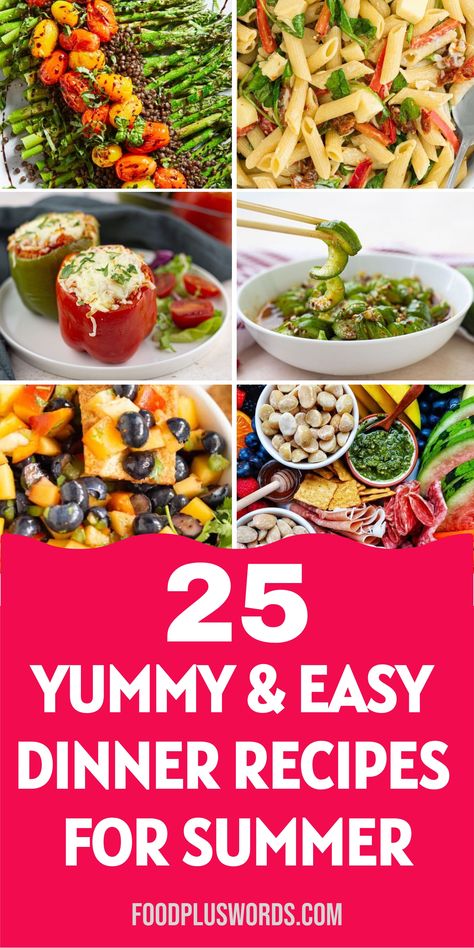 Looking for yummy and easy dinner recipes perfect for summer? This list has got you covered with simple and delicious dishes that are great for the whole family! From light summer desserts to crowd-pleasing grilled favorites, these quick and budget-friendly recipes are sure to make your summer dinners a hit. Whether you're planning a fun family lunch or hosting a dinner party, these easy end-of-summer recipe ideas will save you time in the kitchen while impressing your guests. Light Summer Desserts, Easy Delicious Dinners, Dinner Party Summer, Easy Summer Meals, Summer Eating, Happy Foods, Dinners For Kids, Summer Dinner, Recipe Roundup