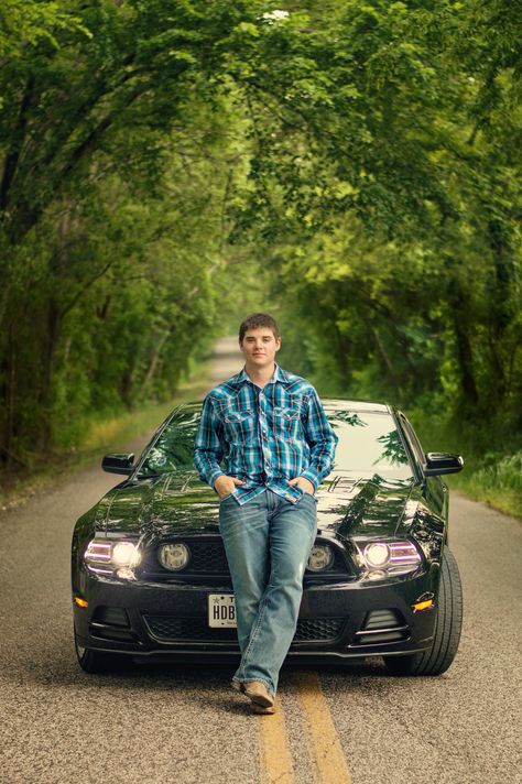 Guys Senior Pictures Poses With Car, Senior Pictures With Mustang, Mustang Senior Pictures, Senior Portraits With Car, Senior Session With Car, Car Guy Senior Pictures, Guy Senior Pictures With Car, Cool Senior Pictures For Guys, Senior Picture Ideas For Guys Car