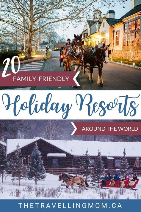 Looking to celebrate the holidays in festive family style? From warm tropical beaches to frosty winter wonderlands, we’re sharing 20 of the best Christmas resorts and destinations from around the world that make Christmas vacations for families affordable, memorable and fun. Including Christmas ski resorts and best Disney resorts at Christmas. #christmas #christmasvacation #christmastravel #holidays #familytravel #bestchristmasresorts Best Family Christmas Vacations, Family Christmas Vacation Ideas, Christmas Trips For Families, Inexpensive Family Vacations, Best Disney Resorts, Christmas Vacation Ideas, Vacations For Families, Christmas Trips, Christmas Vacation Destinations