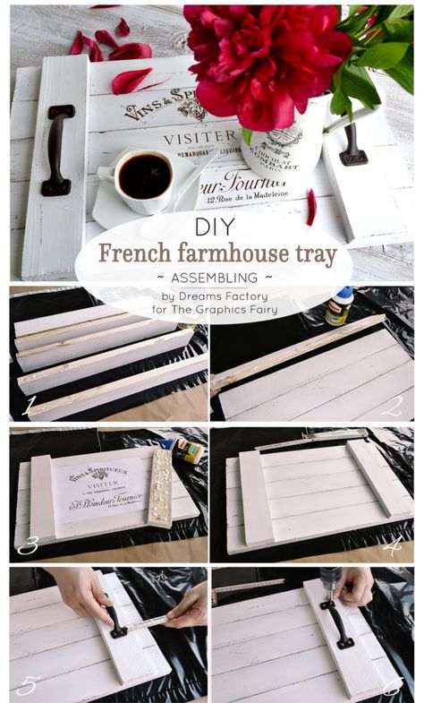 French Country Rug, French Country Bathroom, Farmhouse Tray, French Country Bedrooms, The Graphics Fairy, Diy Tray, Bedroom Decorating Ideas, Graphics Fairy, Chic Farmhouse