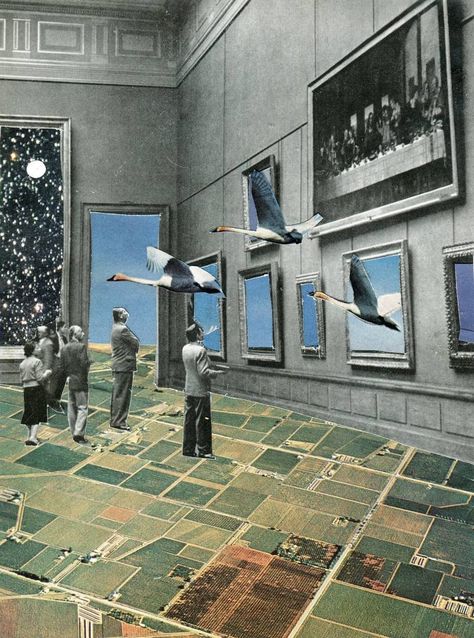 Original surrealism collage by Maya Land (United Kingdom). This one-of-a-kind photo on paper collage measures 6.5W x 8.9 H inches, and is framed. The landscape collage ships in a box directly from the artist's studio and is covered by the 14-day satisfaction guarantee from Saatchi Art, so you can buy with confidence. November Collage, Collage Architecture, Blog Headers, Surrealist Collage, Landscape Collage, Surreal Collage Art, Collage Landscape, Nature Collage, 동화 삽화