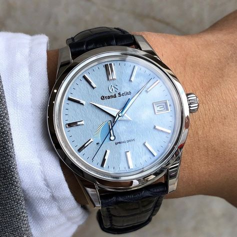 Seiko - SBGA407 blue snowflake Grand Seiko Watches Mens, Grand Seiko Snowflake, Grand Seiko Gmt, Spring Drive, Grand Seiko, Luxury Timepieces, Blue Snowflakes, Seiko Watches, Stylish Watches