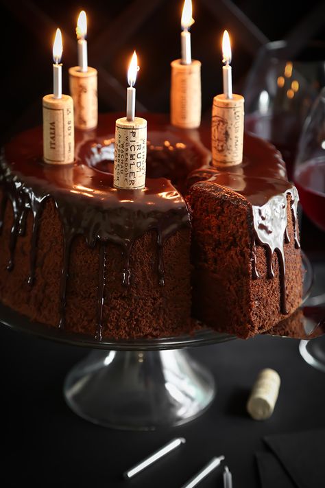 Chocolate Red Wine Chiffon Cake | Sprinkle Bakes Red Wine Chocolate Cake, Food Recipes For Dinner, Cork Ideas, Torte Cupcake, Baking Cocoa, Pumpkin Recipes Dessert, Wine Corks, Recipes For Dinner, Chiffon Cake