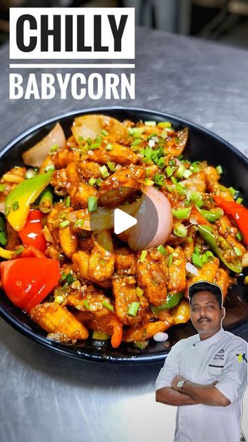 DINESH C on Instagram: "Chilly babycorn by @chefdinu 🤩  #chillybabycorn #chefdinu" Babycorn Recipes, Non Veg, Vegetarian Recipes, On Instagram, Instagram