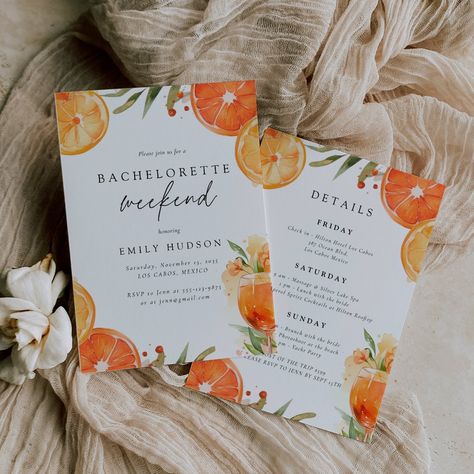 Citrus Orange Aperol Bachelorette Weekend Spanish Bachelorette Theme, Yellow Bachelorette Theme, Orange Bachelorette Theme, Citrus Bachelorette Party, Aperol Bachelorette, Orange Engagement Party, Orange Bachelorette, Fall Engagement Parties, Wedding Day Wishes