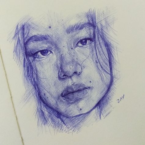 Ballpoint pen sketch, Zayred