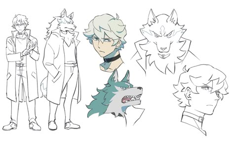 Bna Character Design, Studio Trigger Concept Art, Trigger Studio Art, Studio Trigger Art Style, Trigger Art Style, Brand New Animal Shirou, Studio Trigger Art, Shirou Ogami Bna, Shiro Ogami