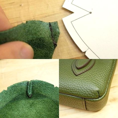 Leather Bag Tutorial, Detail Couture, Leather Tutorial, Leather Bag Pattern, Leather Workshop, Leather Art, Sewing Leather, Leather Projects, Sewing Projects For Beginners