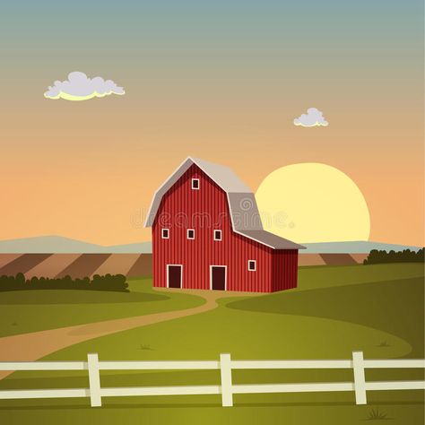 Red Farm Barn. The farm background, cartoon vector illustration , #SPONSORED, #Barn, #farm, #Red, #Farm, #vector #ad Red Barn Painting, Farm Background, Farm Cartoon, Farm Vector, Background Cartoon, House Cartoon, Farm Paintings, Barn Painting, House Illustration