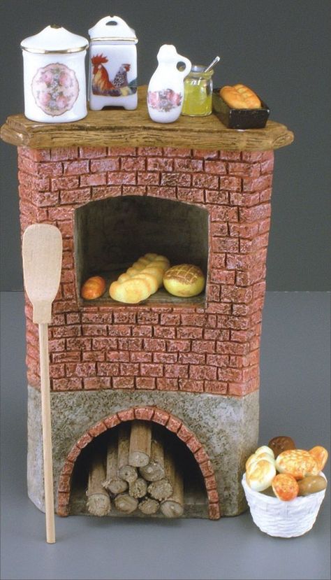 Brick Bbq, Brick Oven, Mini Kitchen, Miniature Kitchen, Miniature Diy, Miniatures Tutorials, Dollhouse Kitchen, Miniature Houses, Room Box