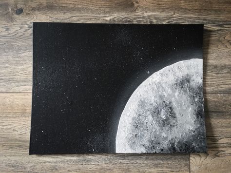 Acrylmalerei - kosmischer Mond und Sterne / Farben: Schwarz, Weiß und Grau Painting Moon, Acryl Painting, Moon Stars, Diy Art Painting, Pic Ideas, Diy Art, Acrylic Painting, Art Drawings, Art Painting