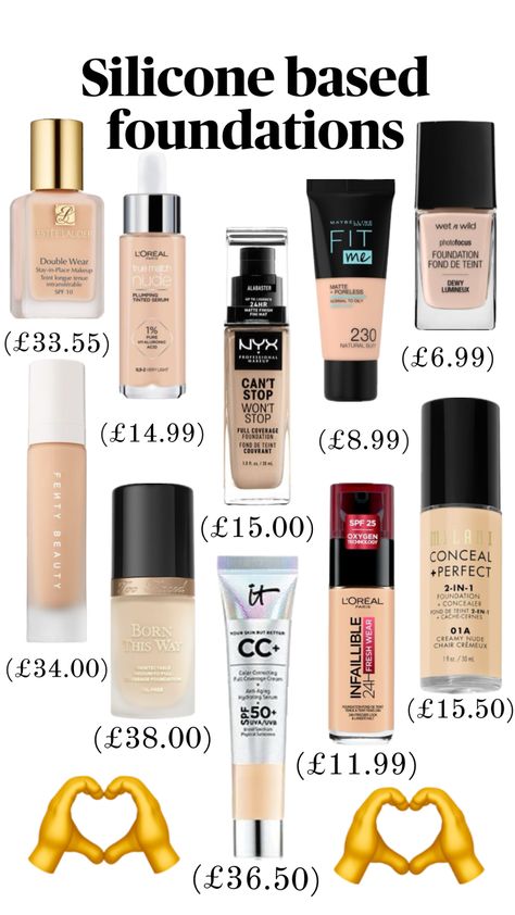 Silicone based foundation #silicone #foundation #makeup Silicone Based Foundation, Makeup Shopping List, Milani Conceal And Perfect, Learn Makeup, Silicone Makeup, Nyx Makeup, Latest Makeup, Foundation Makeup, Body Makeup