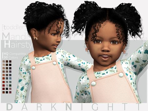 The Sims Resource - Mandisa Hairstyle [Toddler] Kids Afro, Toddler Curly Hair, Toddler Hair Sims 4, Black Toddler Hairstyles, Sims 4 Curly Hair, Toddler Cc Sims 4, Sims 4 Tsr, Sims Baby, Die Sims 4