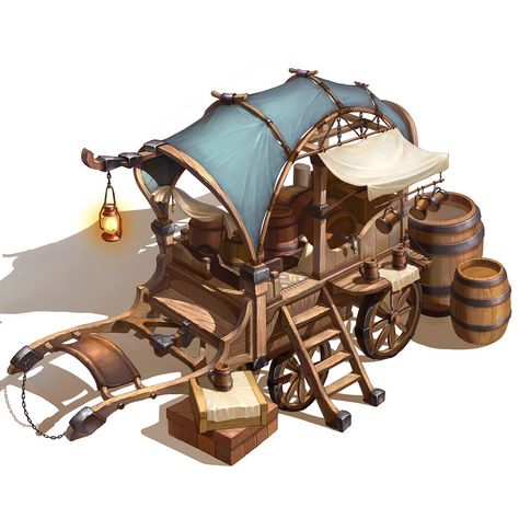 Medieval wagons concept art Concept Art Props, Props Concept, Medieval Houses, Fantasy Props, Game Props, D&d Dungeons And Dragons, Game Concept Art, Game Concept, Prop Design