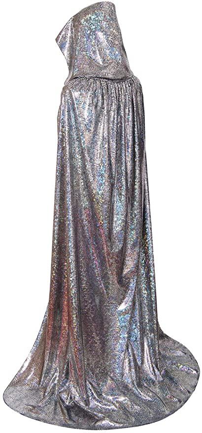 Amazon.com: GRACIN Unisex Silver Cape Halloween Hooded Cloak Full Length Shiny Snake Alien Costume Party Adult (55", Silver Laser) : Clothing, Shoes & Jewelry Snake Alien, Red Riding Hood Cosplay, Silver Cape, Halloween Capes, Wizard Costume, Alien Costume, Fancy Costumes, Matching Halloween, Hooded Cape