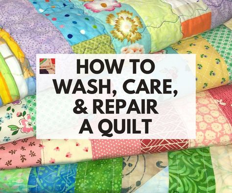 Learn how to safely wash a quilt and the how-tos of quilt repair and restoration. Make that old quilt look like new! Quilt Repair, All People Quilt, Keepsake Crafts, Quilt Care, Quilt Storage, Quilted Gifts, Old Quilts, Antique Quilt, Antique Quilts