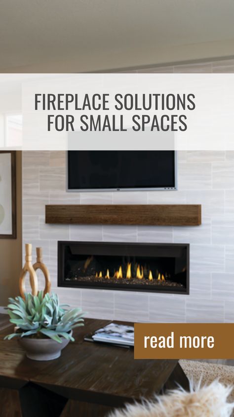 Fireplace For Small Space, Fireplaces For Small Spaces, Fireplace Without A Hearth, Small Gas Fireplace, Fireplace Dimensions, Small Fireplace, Small Places, Home Fireplace, Fireplace Inserts