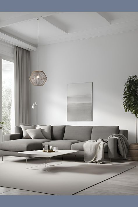 A Scandinavian minimalist living room features a neutral color palette, simple and functional furniture, lots of natural light, and minimal decor. The design includes clean lines, natural materials, and a focus on creating a calm and inviting atmosphere with elements like light wood furniture, a few select decorative items, and greenery Minimalist Living Room Inspiration, Light Wood Furniture, Modern Scandinavian Decor, Living Room Minimal, Living Room Design Board, Living Room Inspiration Board, Minimalist Homes, Lots Of Natural Light, Scandinavian Design Living Room