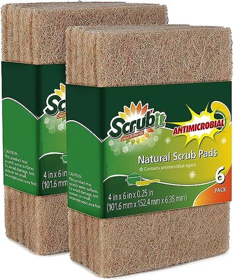 SCRUBIT Natural Scouring Pads (12 Pack) - Eco Friendly Scrubbing Pads for Kitchen Cleaning, Dishes, and Pots - Non-Scratch Kitchen Scrubbers - 100% Natural Sisal Fibers Vegan Essentials, Scouring Pad, Scrubby Yarn, Enamel Dutch Oven, Natural Sponge, Scrub Sponge, Natural Kitchen, Dutch Ovens, Agave Plant