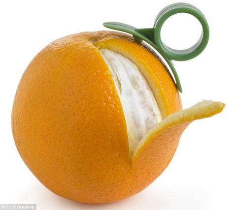 Orange peeler, £1.29: You know that horrid feeling you get under your fingernails when you peel an orange? No more, thanks to this plastic Thumbelina-sized gadget Orange Peeler, High Tech Gadgets, Cooking Gadgets, Diy Recipes, Gadgets And Gizmos, Cool Kitchen Gadgets, Cool Inventions, Cooking Tools, Home Gadgets