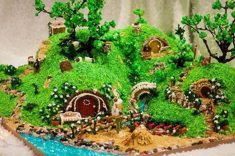 the shire in gingerbread, via Flickr. Hobbit Cake, Christmas Gingerbread House, The Shire, Gingerbread Houses, Sweet Candy, Christmas Gingerbread, Holiday Baking, Yule, The Hobbit