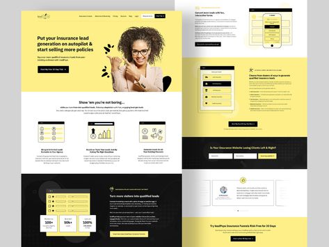 Lead Funnels Homepage Insurance Design by Naresh | Uikreative on Dribbble Click Funnels Design, Sales Funnel Design, Insurance Website, Funnel Design, Blogging Inspiration, Homepage Design, Fiverr Gigs, Sales Funnel, Sales Funnels