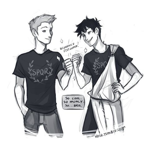 Percy Jackson and Jason Grace praetor bromance / by the lovely Viria Jason And Percy, Rachel Elizabeth Dare, Zio Rick, Hazel Levesque, Frank Zhang, Jason Grace, Percy Jackson Fan Art, Magnus Chase, Percy Jackson Memes