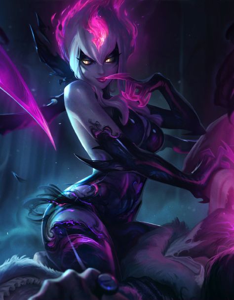 ArtStation - Evelynn 2.0, Jessica Oyhenart Kda Evelynn, Evelynn League Of Legends, Champions League Of Legends, Lol Champions, Female Demons, League Of Legends Characters, Arte Cyberpunk, Demon Girl, Lol League Of Legends