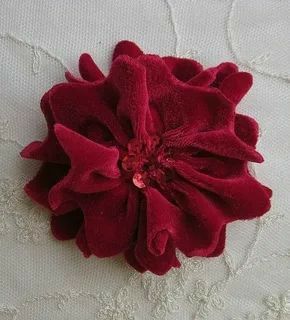 Baby Pageant, Red Velvet Ribbon, Fabric Flower Headbands, Chloe Rose, Fabric Flower Brooch, Ribbon Rose, Rose Fabric, Handmade Flowers Fabric, Brooch Handmade