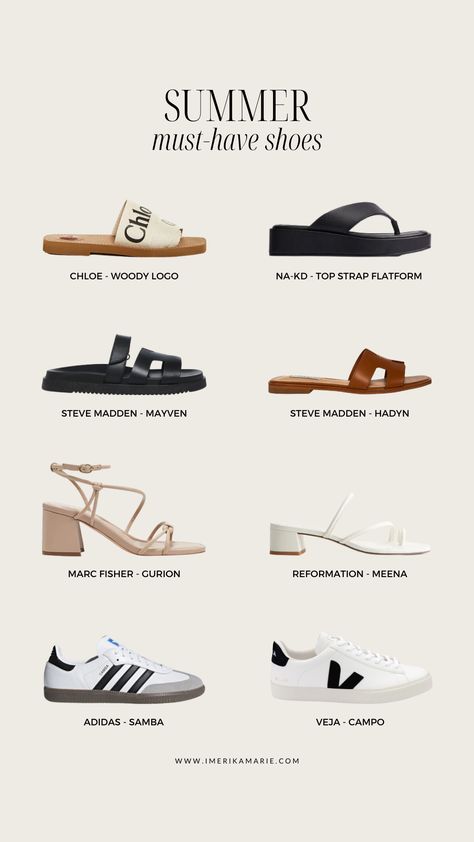 Sandals For Summer 2024, Summer Sandals 2024, Essential Shoes For Women, Must Have Shoes For Women, Must Have Shoes, Best Summer Shoes, Sandals Design, Minimalist Wardrobe Capsule, Shoes For Summer