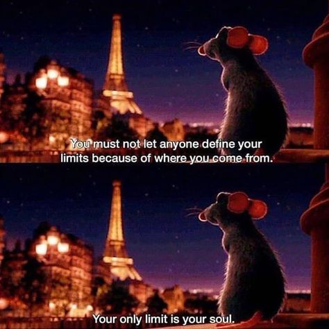 @cinesmoker on Instagram: “Did you know, while making the film #Ratatouille , pet rats were kept at the studio in the hallway for more than a year so that the…” Disney Quotes Ratatouille, Disney Aesthetic Quotes, Ratatouille Disney Aesthetic, Ratatouille Funny, Ratatouille Quotes, Ratatouille Movie, Pixar Quotes, Ratatouille Disney, Disney Quotes Funny