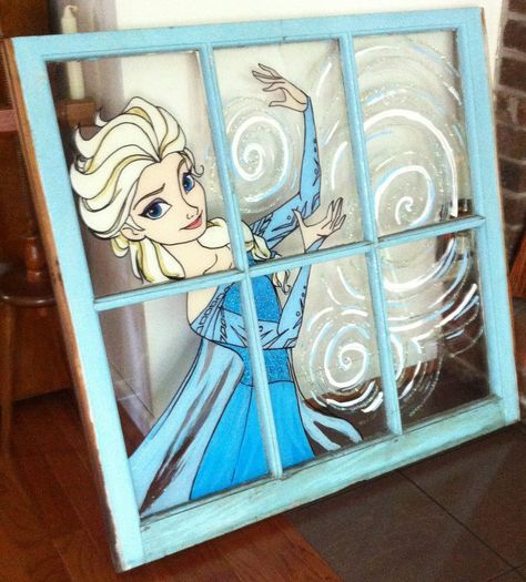 Frozen Room Decor, Frozen Themed Bedroom, Disney Princess Room, Frozen Bedroom, Frozen Room, Casa Disney, Anna Und Elsa, Christmas Window Painting, Fund Raiser