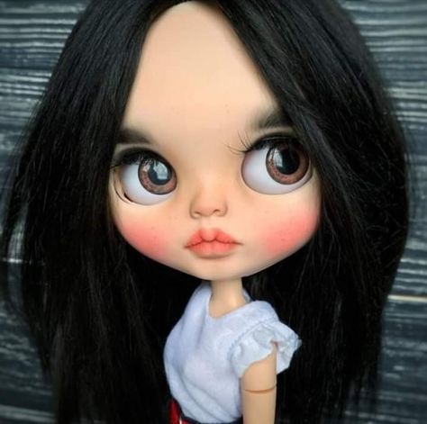 Blythe Dolls Black, Custom Blythe, Blythe Doll, Blythe Dolls, Black Hair, Dolls, Hair, Black