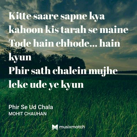 Phir se udd Chala from Rockstar by Mohit Chauhan Mohit Chauhan, Good Feeling, Pretty Songs, Music Lyrics, Middle Eastern, Desi, Songs, Quotes, Music