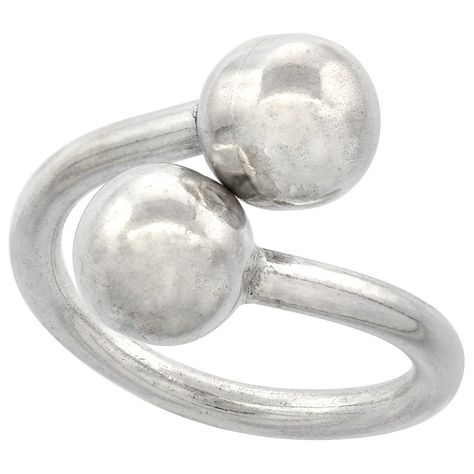 PRICES MAY VARY. Excellent quality and workmanship Beautiful Handmade Character Solid Heavy, Sterling Silver Shiny 8mm (5/16 inch) wide balls meet at the center overlapping each other on this 3mm (1/8 inch) thick plain band. Excellent quality and workmanship. Bypass Ring, Plain Bands, Silver Band Ring, Womens Jewelry Rings, Silver Band, Rings Statement, Band Ring, Band Rings, Silver Rings