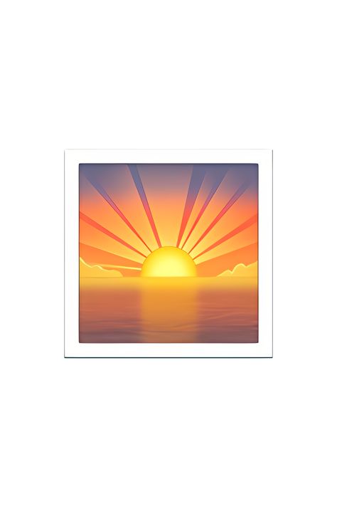 The emoji 🌅 depicts a beautiful sunrise with a bright orange and yellow sun rising above a horizon line. The sky is a gradient of orange, yellow, and pink hues, and there are a few small clouds scattered throughout the sky. The overall appearance of the emoji is warm, vibrant, and peaceful, capturing the beauty of a new day beginning. Pfp Gradient, Sunrise Over Mountains, Cloud Emoji, Sun Emoji, Apple Emoji, Iphone Png, Lego Hotel, Emojis Iphone, Apple Emojis