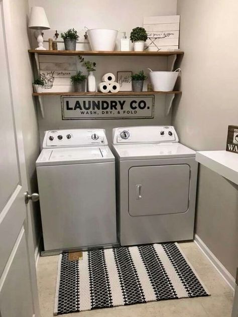 #laundryroondecor #diy #storage Laundry Room Decorating, Laundy Room, Laundry Room Storage Shelves, Rustic Laundry Rooms, Room Storage Diy, Basement Laundry Room, Farmhouse Laundry Room, Laundry Room Remodel, Laundry Closet