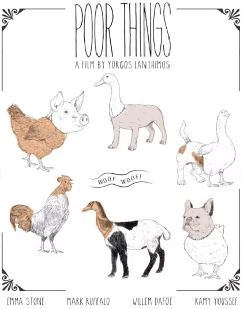 Poor Things Tattoo, Movie Reference Tattoos, Furby Tattoo Design, Vintage Animal Illustration Tattoo, Furby Tattoo Flash, Yorgos Lanthimos, Poor Things, Inktober 2024, Movie Tattoos