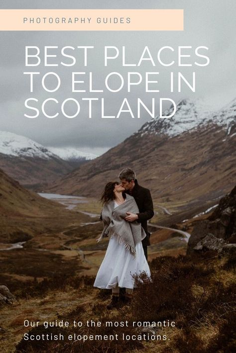 Best places to elope in Scotland. Ideas an inspiration for an incredible outdoor destination in the Scottish mountains. #scottishelopement #elopementwedding #elopementinspiration #scotlandelopement #elopementideas Elopement Wedding Ceremony, Destination Wedding Ireland, Wedding Venues Scotland, Wedding Photography Trends, Scottish Elopement, Scotland Elopement, Scottish Mountains, Best Places To Elope, Outdoor Elopement