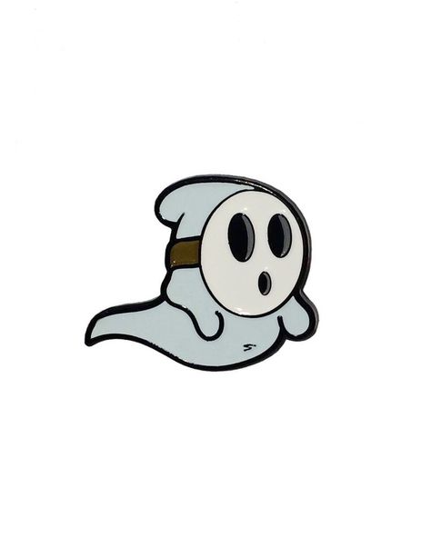 Shy guy ghost pin from @brokenpillarcorp It's ok to be shy even when you're a ghost.... Buy it through their link in bio! Mario Ghost, Ghost Pins, Ghost Tattoo, Shy Guy, Cleaning House, Flash Art, A Ghost, Cute Pins, Second Chance