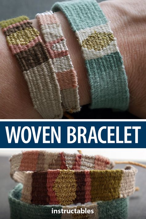 Weaving A Bracelet, How To Make A Woven Bracelet, Weaved Bracelets Diy, Bracelet Weaving Diy, Weaving Bracelets Diy, Woven Bracelets Tutorial How To Make, Bracelet Loom Diy, Weave Bracelets Diy, What To Do With Embroidery Floss