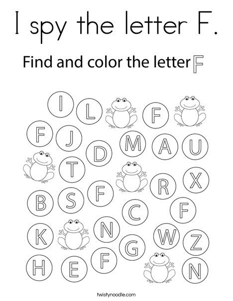 I spy the letter F Coloring Page - Twisty Noodle Letter F Practice Preschool, Prek Letter F Worksheets, I Spy Letters Free Printable, Letter F Toddler Activities, Letter F Activity For Preschoolers, Letter F Coloring Page, Letter F Preschool Crafts, Letter F For Preschoolers, Letter F Activities For Toddlers