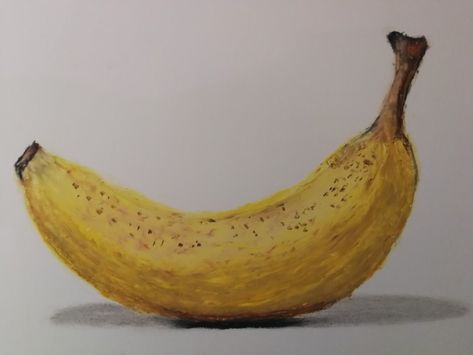 #oilpastel #banana #stilllife #art #painting Banana Oil Pastel Drawing, Oil Pastel Fruit, Painting Banana, Banana Painting, Intermediate Art, Fruit Art Drawings, 3d Forms, Oil Pastels Painting, Art Research