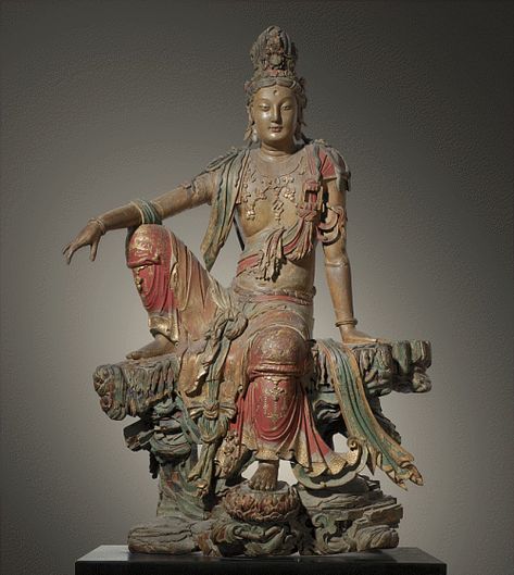 Guanyin of the Southern Sea – Works – The Nelson-Atkins Museum of Art Chinese Sculpture, Art Chinois, Art Terms, Kuan Yin, Kwan Yin, Eastern Art, America Art, Buddha Art, Buddhist Art