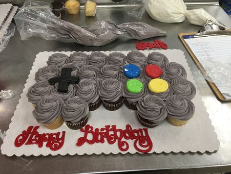 Video Game Controller Pull Apart Cupcakes, Pull Apart Cupcake Cake Game Controller, Video Game Cupcake Ideas, Nintendo Switch Pull Apart Cupcakes, 10 Birthday Cupcake Cake, Pull Apart Birthday Cake, Video Game Party Cupcakes, Gamer Pull Apart Cupcakes, Xbox Pull Apart Cupcakes