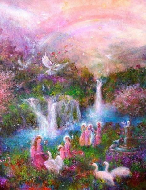 Rainbow Lake, Fairy Aesthetic, Fairytale Art, Wow Art, Foto Art, Arte Fantasy, Ethereal Art, Dreamy Art, Fairy Art