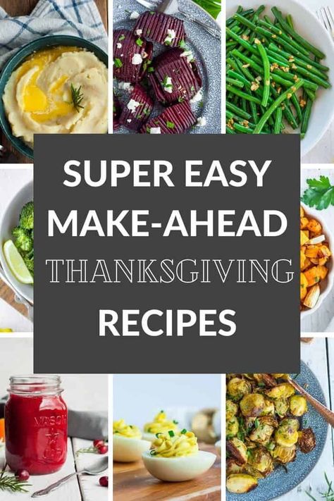 These Make-Ahead Thanksgiving Dishes will help you have a delicious and low-stress Turkey day. Recipes include easy appetizers, sides, desserts, and freezer dishes. Make Ahead Thanksgiving, Thanksgiving Food Sides, Make Ahead Appetizers, Easy Appetizers, Baked Turkey, Thanksgiving Dishes, Thanksgiving Appetizers, Turkey Day, Thanksgiving Sides