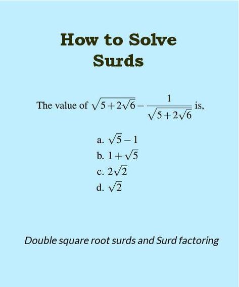 How to solve Surds part 2, double square root surds and surd term factoring | SureSolv Maths Fun, Logic Math, Math Meeting, Maths Tricks, Bosphorus Bridge, Teaching Geometry, Math Book, Study Tips For Students, Learning Mathematics