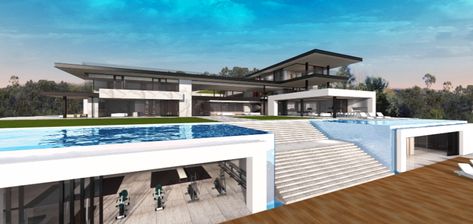 Bel Air Mansion, Malibu House, Malibu Homes, Luxury Mansion, Mansion Floor Plan, Modern Villa Design, Mega Mansions, Mansions For Sale, Modern Mansion